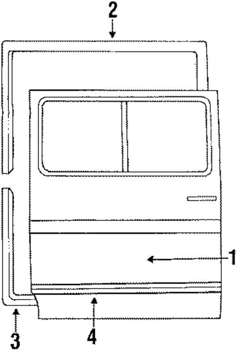 Door & Components for 1991 Ford E-350 Econoline #3
