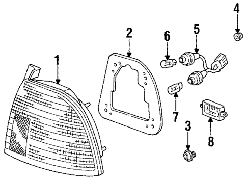 Tail Lamps for 1997 Honda Accord #0