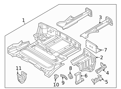 Rear Floor & Rails for 2001 BMW Z3 #1