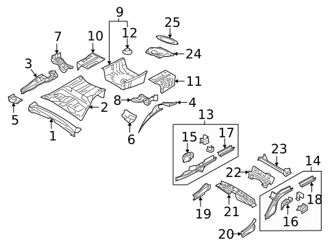 Rear Floor & Rails for 2017 Subaru Outback #0