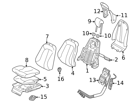 Front Seat Components for 2001 Mercedes-Benz CL500 #0