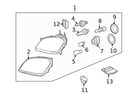 Headlamp Components for 2008 Mercedes-Benz ML320 #2