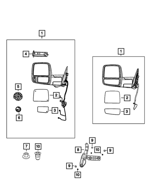 Exterior Mirror for 2023 Ram 3500 #1