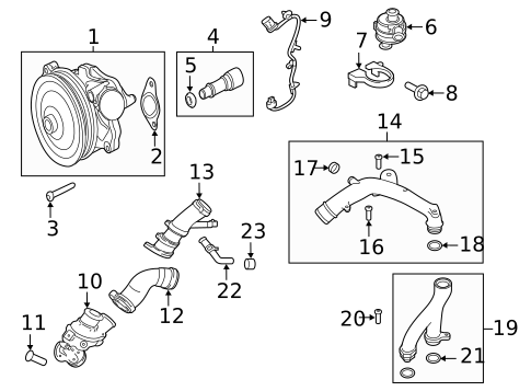 Water Pump for 2019 Land Rover Range Rover Velar #0