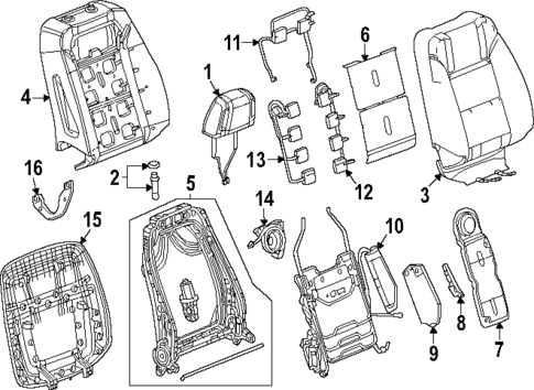 Passenger Seat Components for 2024 GMC Yukon #11