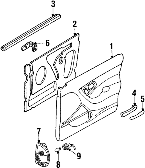Interior Trim - Front Door for 1997 Mercury Mystique #0