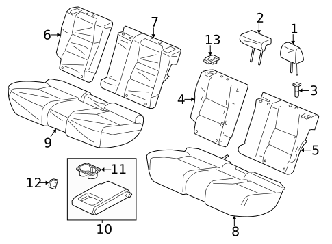 Rear Seat Components for 2017 Acura RDX #0