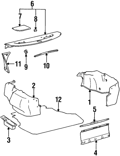 Interior Trim - Rear Body for 1994 Toyota Camry #0