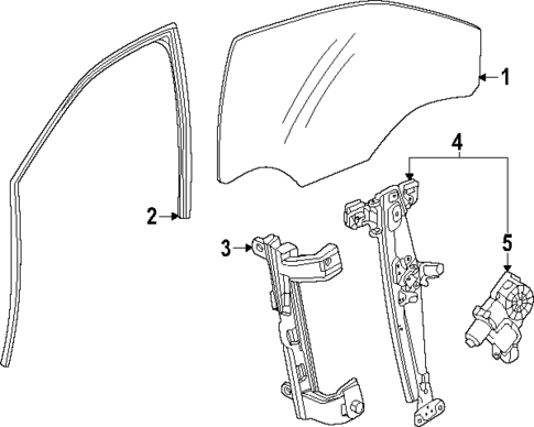 Glass - Front Door for 2024 Chevrolet Trax #0