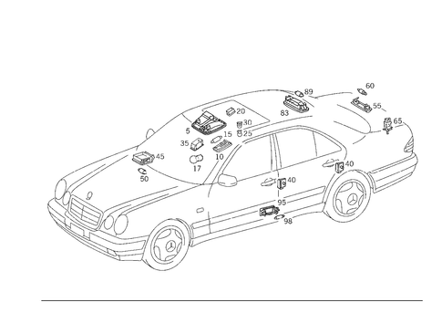 Interior Lamps for 1998 Mercedes-Benz E430 #2