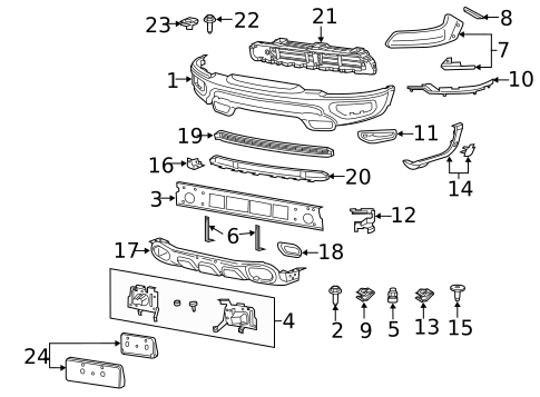 Bumper & Components - Front for 2021 Ram 1500 #0
