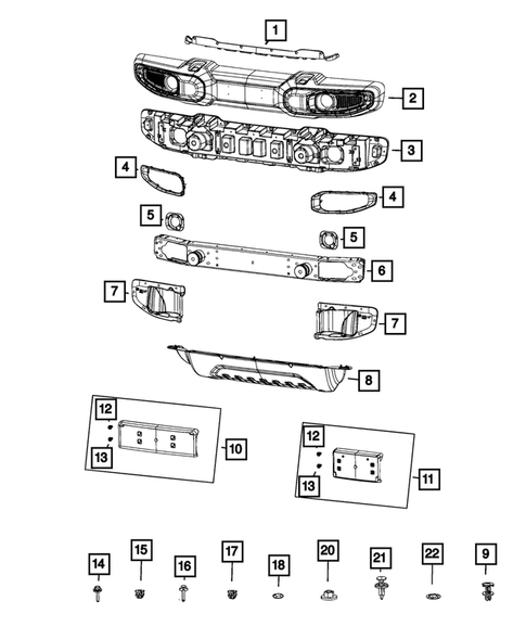 Front Bumper and Fascia for 2019 Jeep Wrangler #0