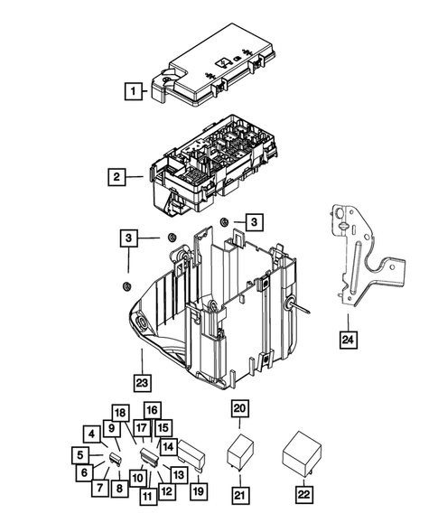 Power Distribution Center, Fuse Block, Junction Block, Relays and Fuses for 2014 Jeep Grand Cherokee #0