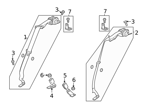 Rear Seat Belts for 2012 Cadillac CTS #2