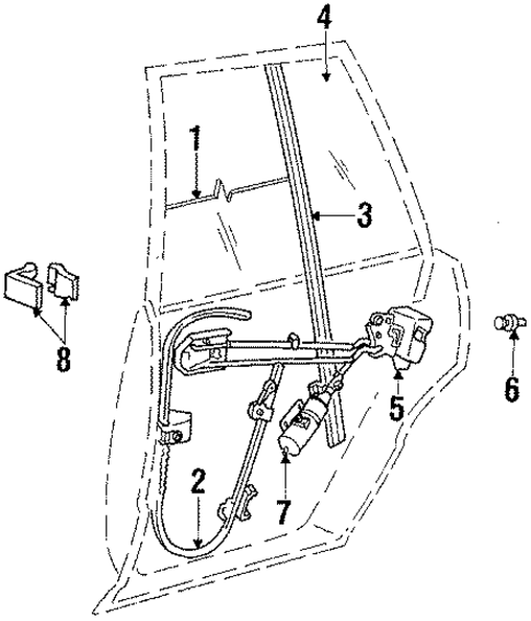 Glass - Rear Door for 1988 Dodge 600 #0
