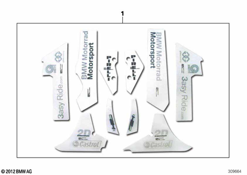 Stickers, Labels, Adhesive Film Strips for 2012 BMW-Motorrad HP4 #1