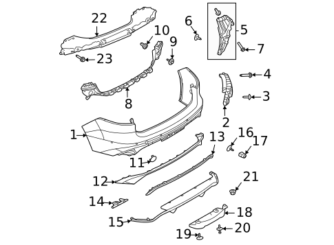 Bumper & Components - Rear for 2021 Jaguar XF #0