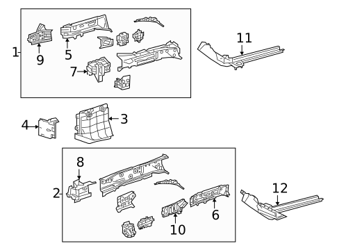 Structural Components & Rails for 2023 Lexus ES300h #1