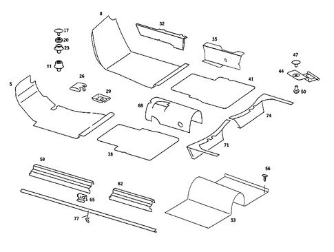 Flooring, Hat Tray for 1989 Mercedes-Benz 190 E #2
