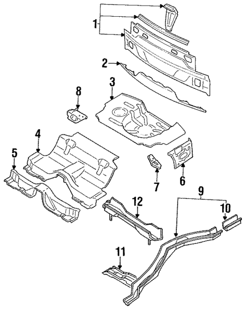 Rear Floor & Rails for 1993 Nissan 240SX #1
