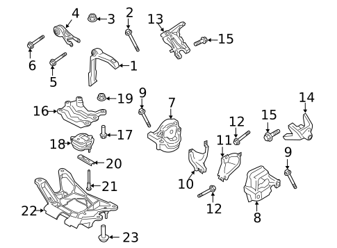 Engine & Trans Mounting for 2021 Porsche Macan #0