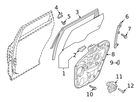 Glass - Rear Door for 2022 Kia Sorento #0