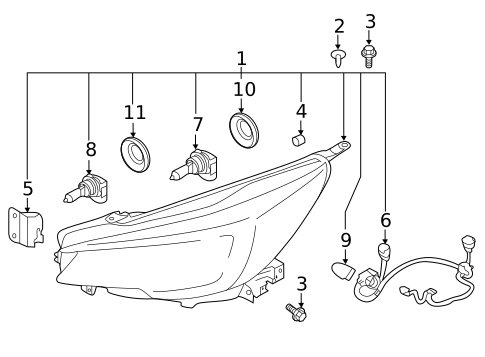 Headlamp Components for 2019 Subaru Ascent #0