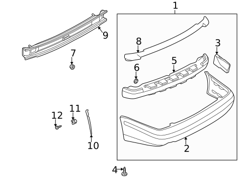 Bumper & Components - Rear for 2000 Saab 9-5 #0