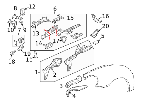 Structural Components & Rails for 2003 Volkswagen Beetle #0