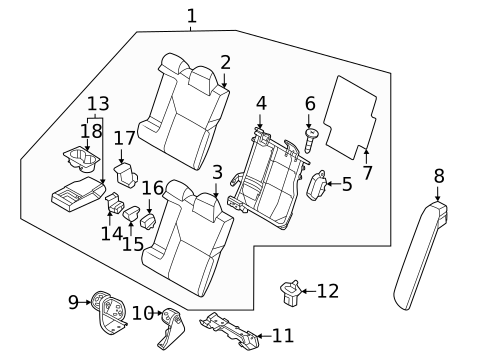 Rear Seat Components for 2022 Nissan Versa #0