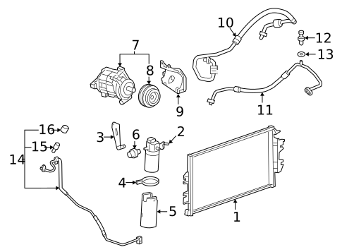 Condenser, Compressor & Lines for 2017 GMC Savana 2500 #0
