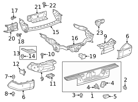 Bumper & Components - Rear for 2020 Toyota Tundra #1