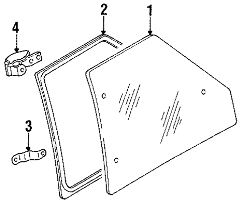 Glass & Hardware for 1990 Nissan Sentra #2