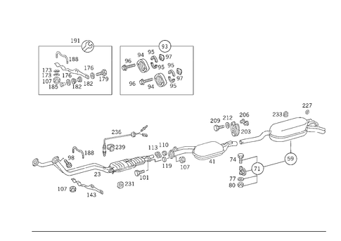 Exhaust System on Gasoline Vehicles for 1989 Mercedes-Benz 300E #2