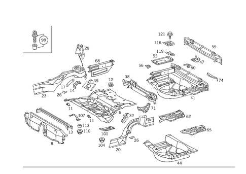 Rear End Floor for 2002 Mercedes-Benz CLK430 #0