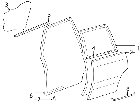 Door & Components for 1999 Lexus LX470 #1