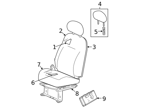 Front Seat Components for 2006 Chrysler PT Cruiser #1