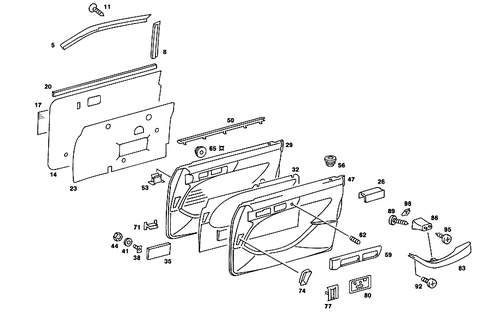 Door Paneling for 1991 Mercedes-Benz 560SEL #2