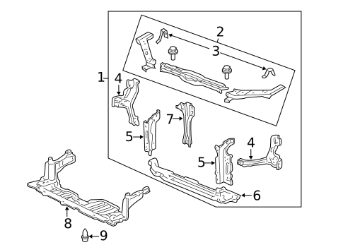 Radiator Support for 2003 Honda Civic #2
