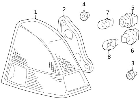 Tail Lamps for 2003 Honda Civic #1