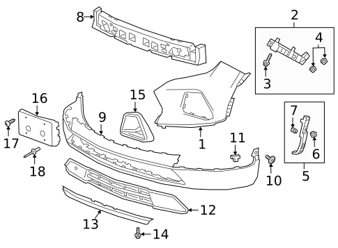 Bumper & Components - Front for 2021 Chevrolet Blazer #0