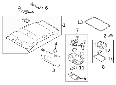 Interior Trim - Roof for 2014 Subaru Impreza #0