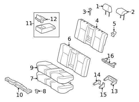 Rear Seat Components for 2017 Lexus ES350 #2