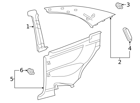 Interior Trim - Quarter Panels for 2002 Mercedes-Benz CLK 55 AMG® #0