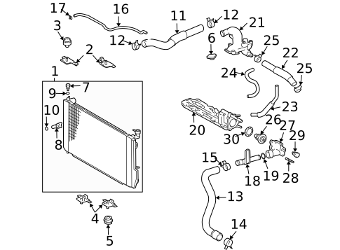 Radiator & Components for 2004 Lexus RX330 #0
