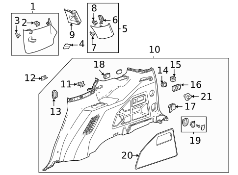 Interior Trim - Quarter Panels for 2025 Cadillac Escalade #0