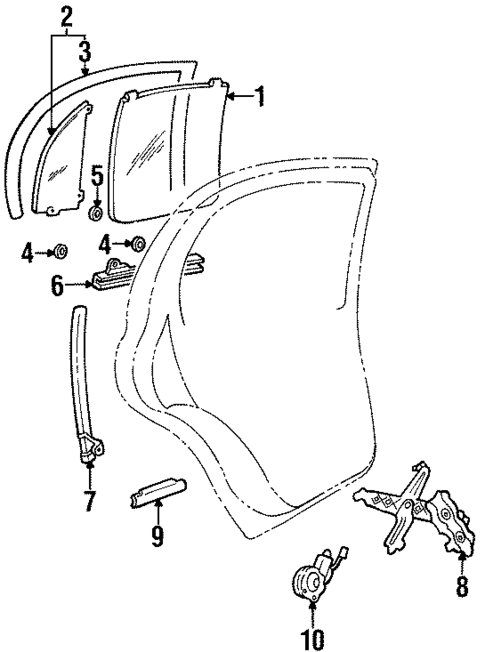 Rear Door for 1996 Lincoln Continental #0