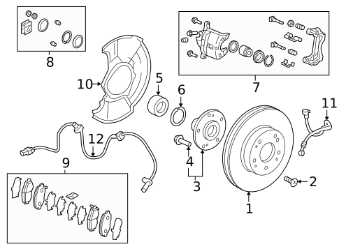 Front Brakes for 2019 Honda Insight #0