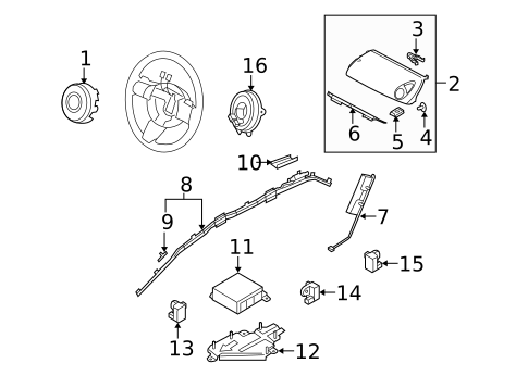 Air Bag Components for 2011 Mazda CX-7 #0