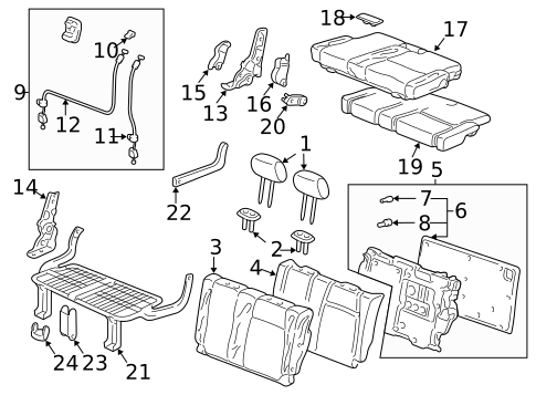 Rear Seat Components for 2008 Honda Pilot #2